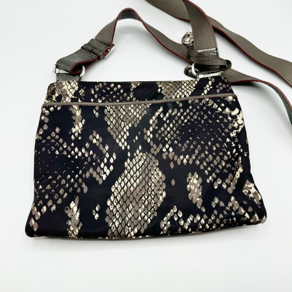 Brighton Zoe Leather Snakeskin Print Crossbody Bag Purse Boho Festival - Picture 5 of 14